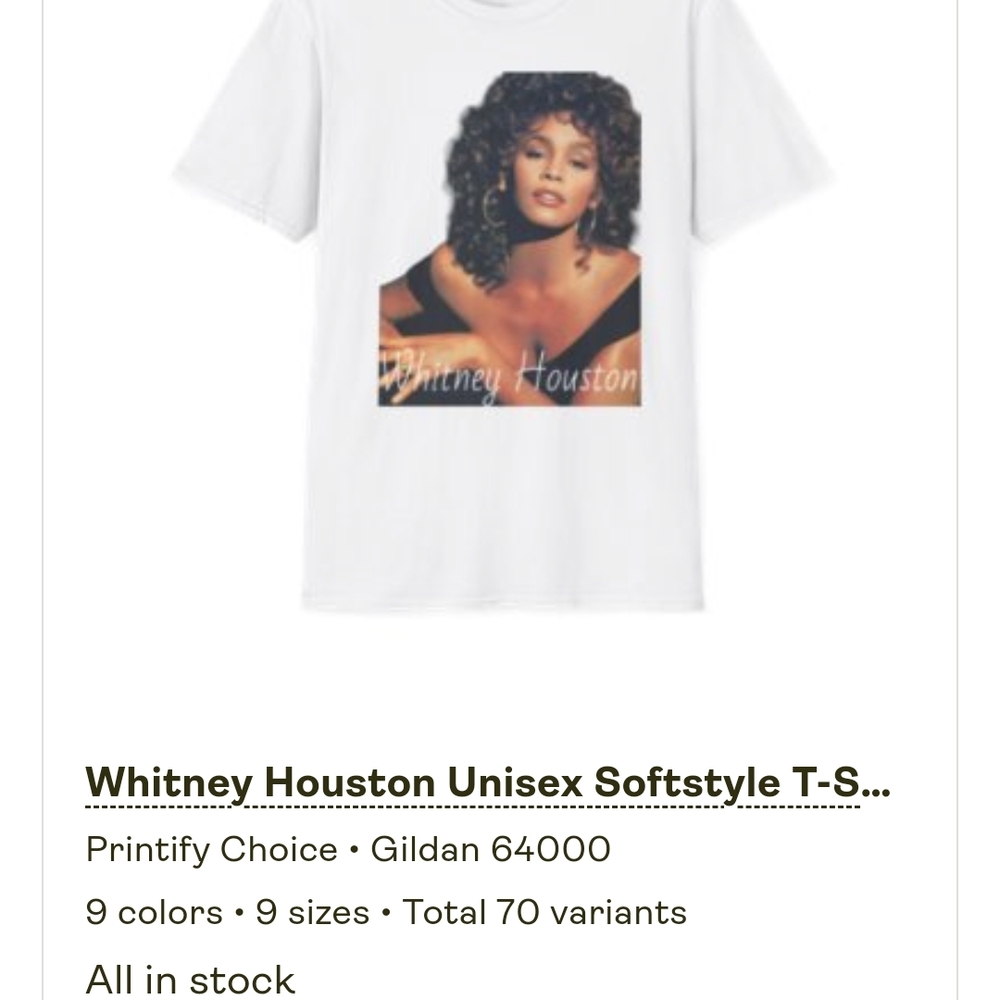Whitney Houston Graphic T-Shirt